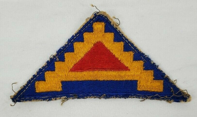 VINTAGE Military 7th Army Insignia Artillery Triangle Patch 'A' Blue Gold Red -1