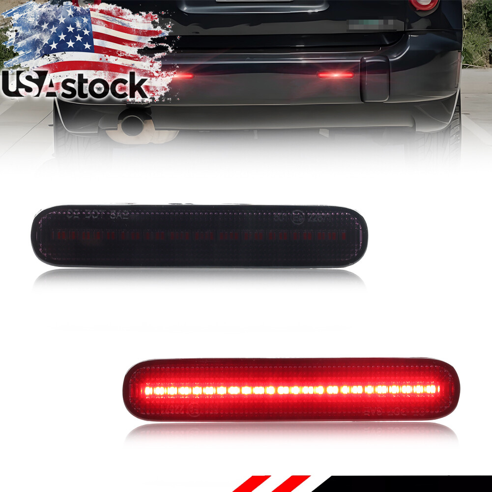 2X Smoke Red LED Rear Bumper Reflector Tail Brake Lights For 06-11 Chevrolet HHR
