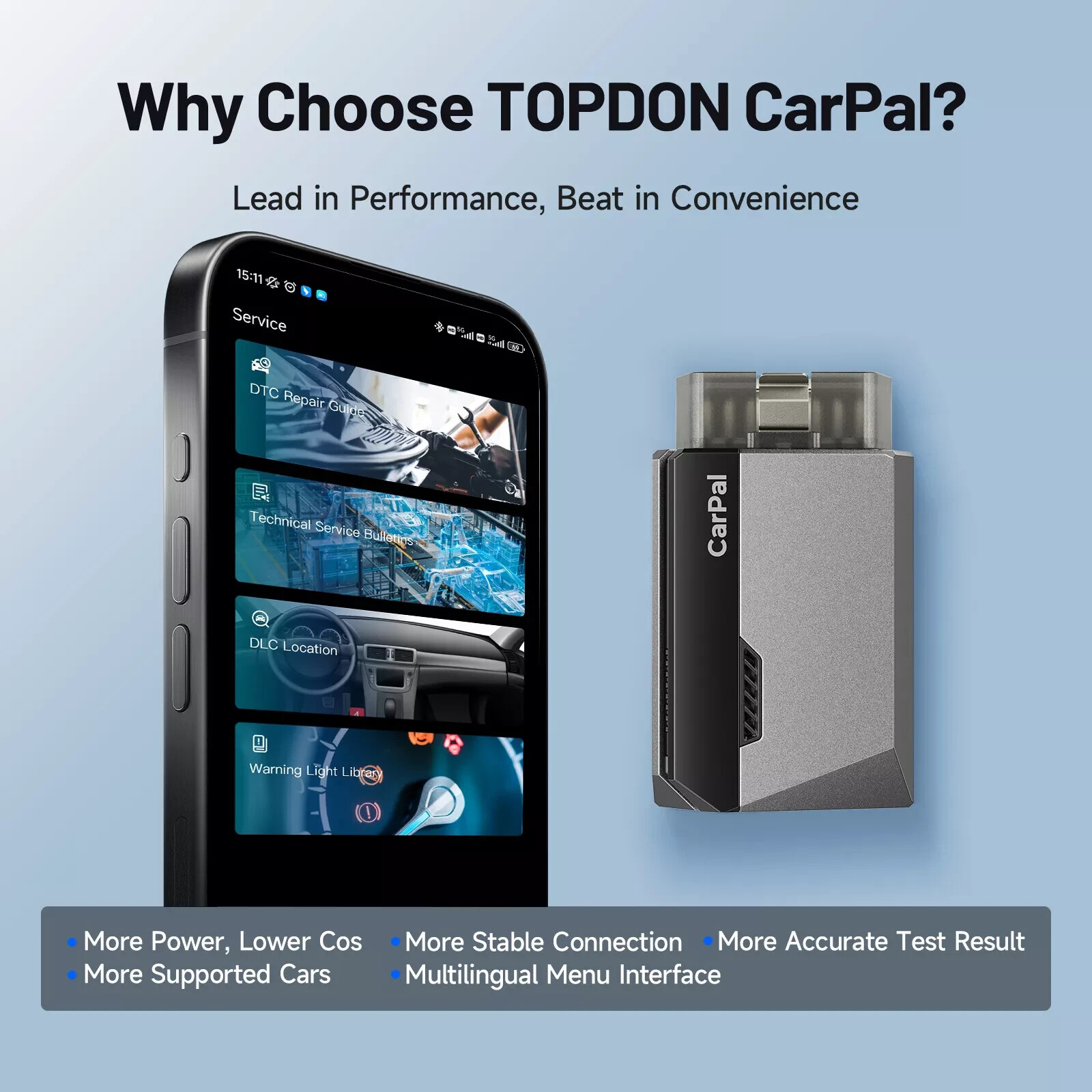 CAR-PAL 2024 OBD2 Bluetooth Dongle Car Scanner Code Reader Diagnostic Tool NEW