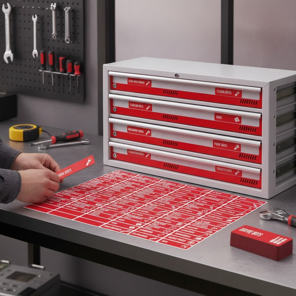 90 PCS Magnetic Toolbox Labels | Large, Easy-Read Tool Chest Drawer Organizers
