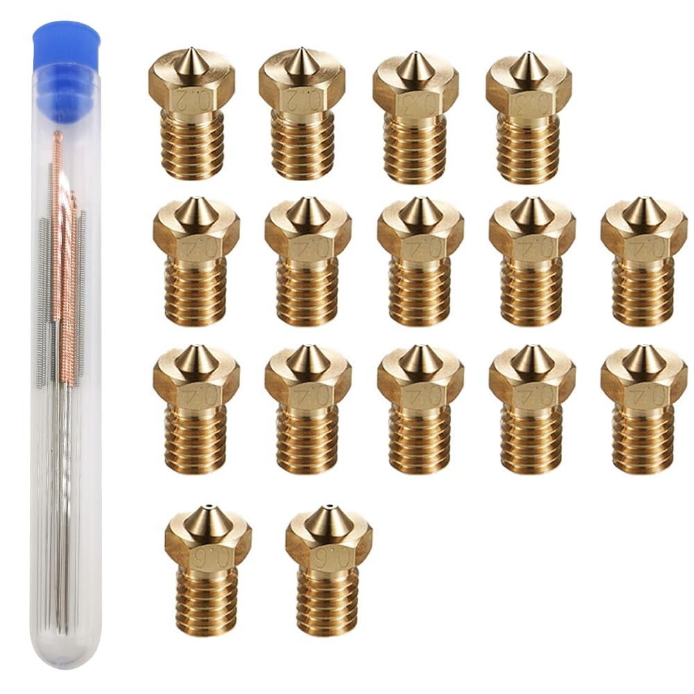 16Pcs V6 Nozzles kit Compatible for E3D V5 Hotend, Nozzle...