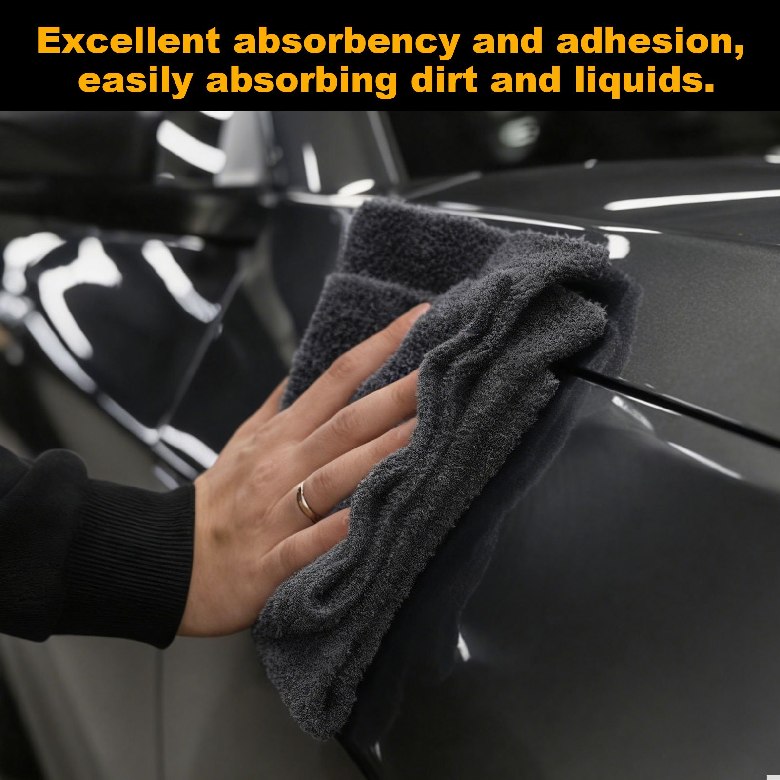 16x24" Microfiber Car Towels 2 Layers Grey 1300GSM