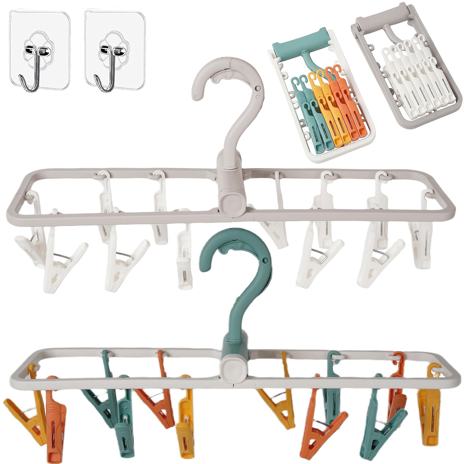 Clothes Drying Racks 2 Pack Grey Colour Small Folding Portable Underwear Hang...