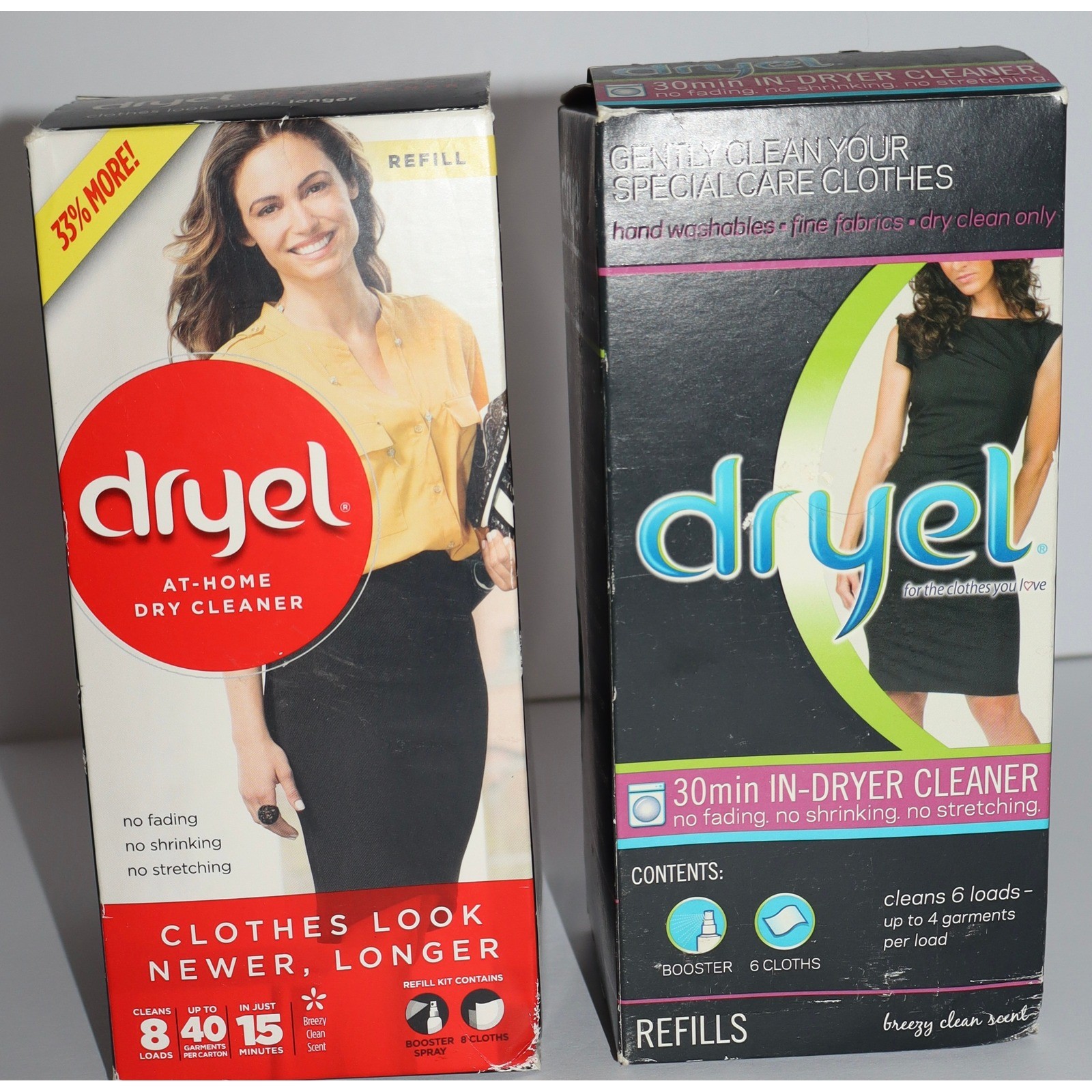 Lot of 2 Dryel At-Home Dry Cleaner Refill Kits Total Breezy Clean Scent