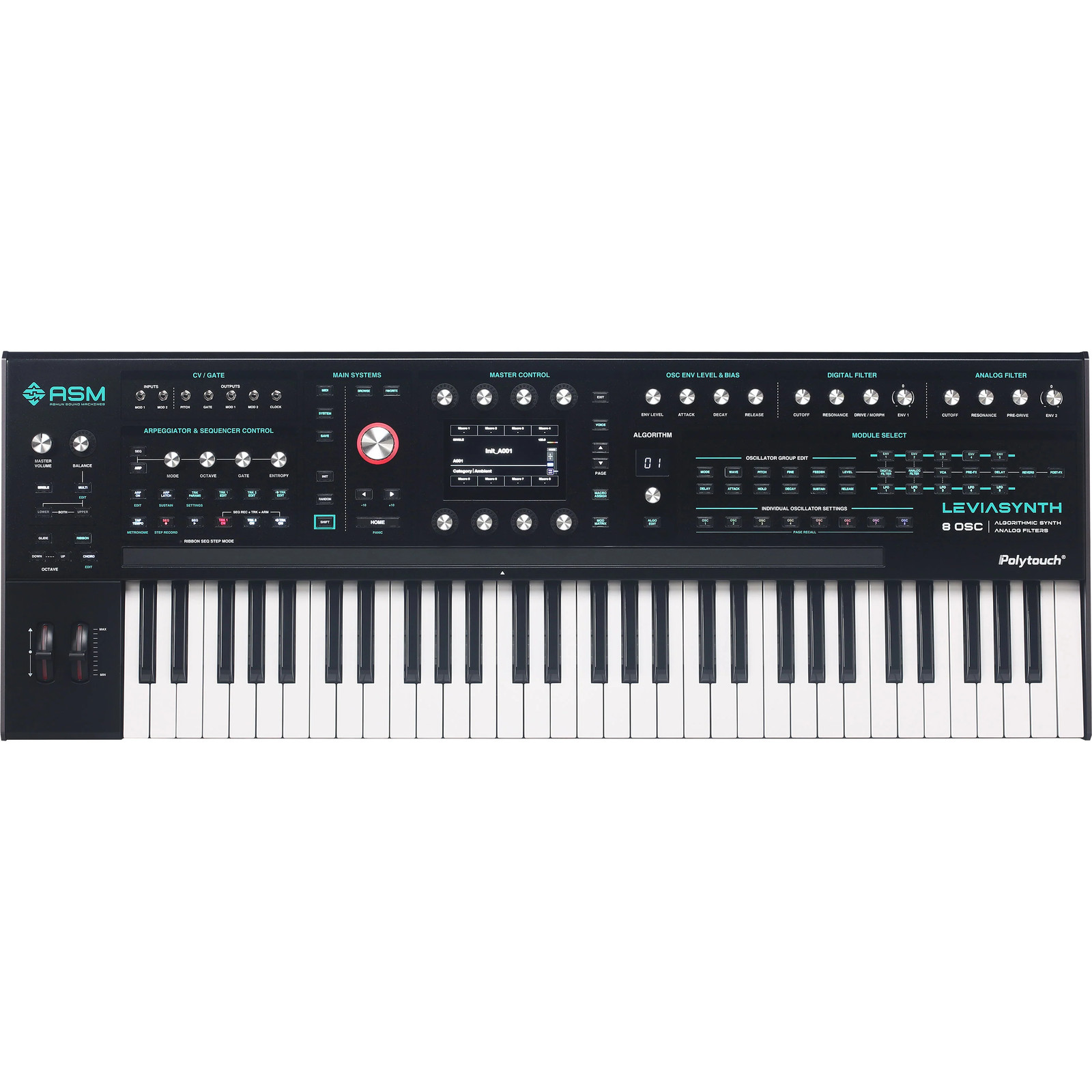 ASM Leviasynth Keyboard 16-Voice Algorithmic Synthesizer CARRY BAG KIT