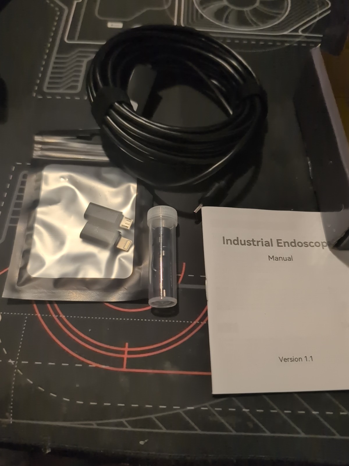 industrial endoscope borescope camera with light, 16.4 ft Length