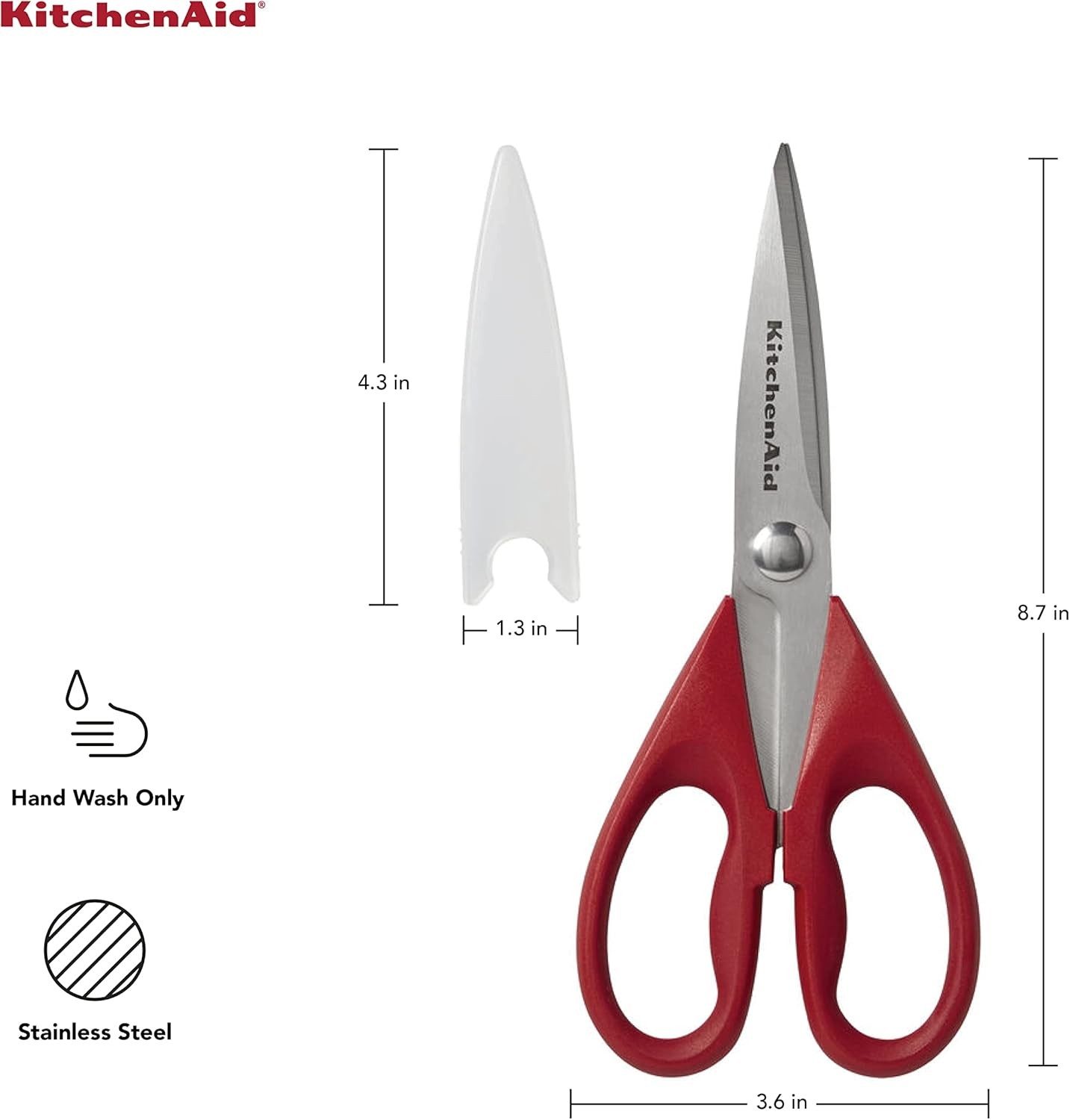 KitchenAid All Purpose Kitchen Shears with Protective Sheath Durable Stainless S