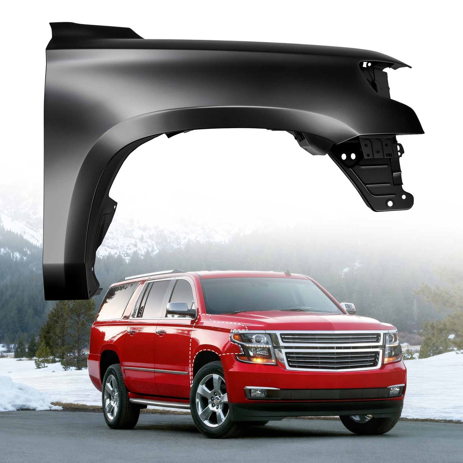 Passenger-Side Front Fender for 2015 to 2020 Chevrolet Tahoe Suburban 84216910