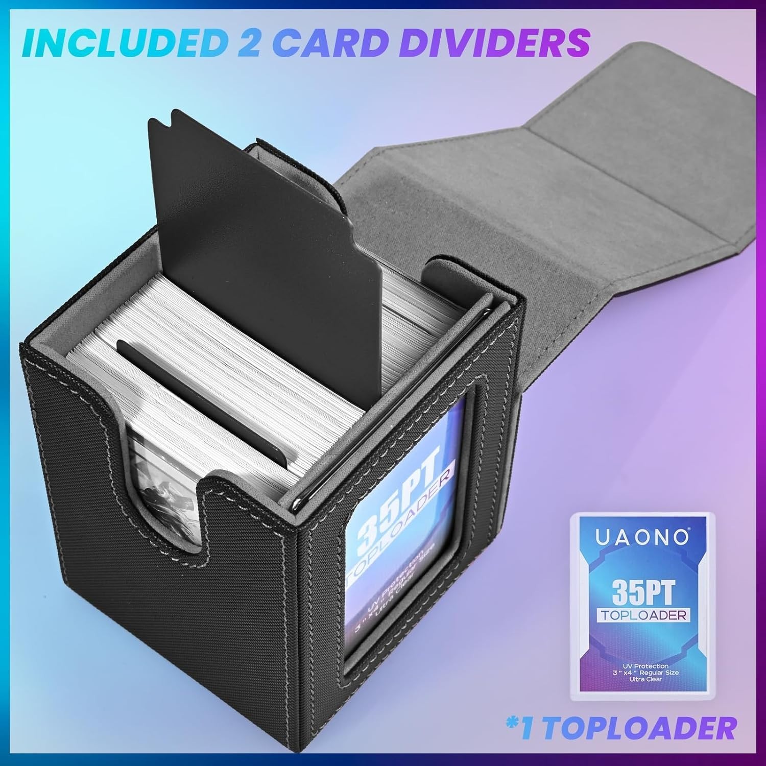 MTG Deck Box, Double Display Window MTG, Commander Deck Box Fits 100+ Single Sle