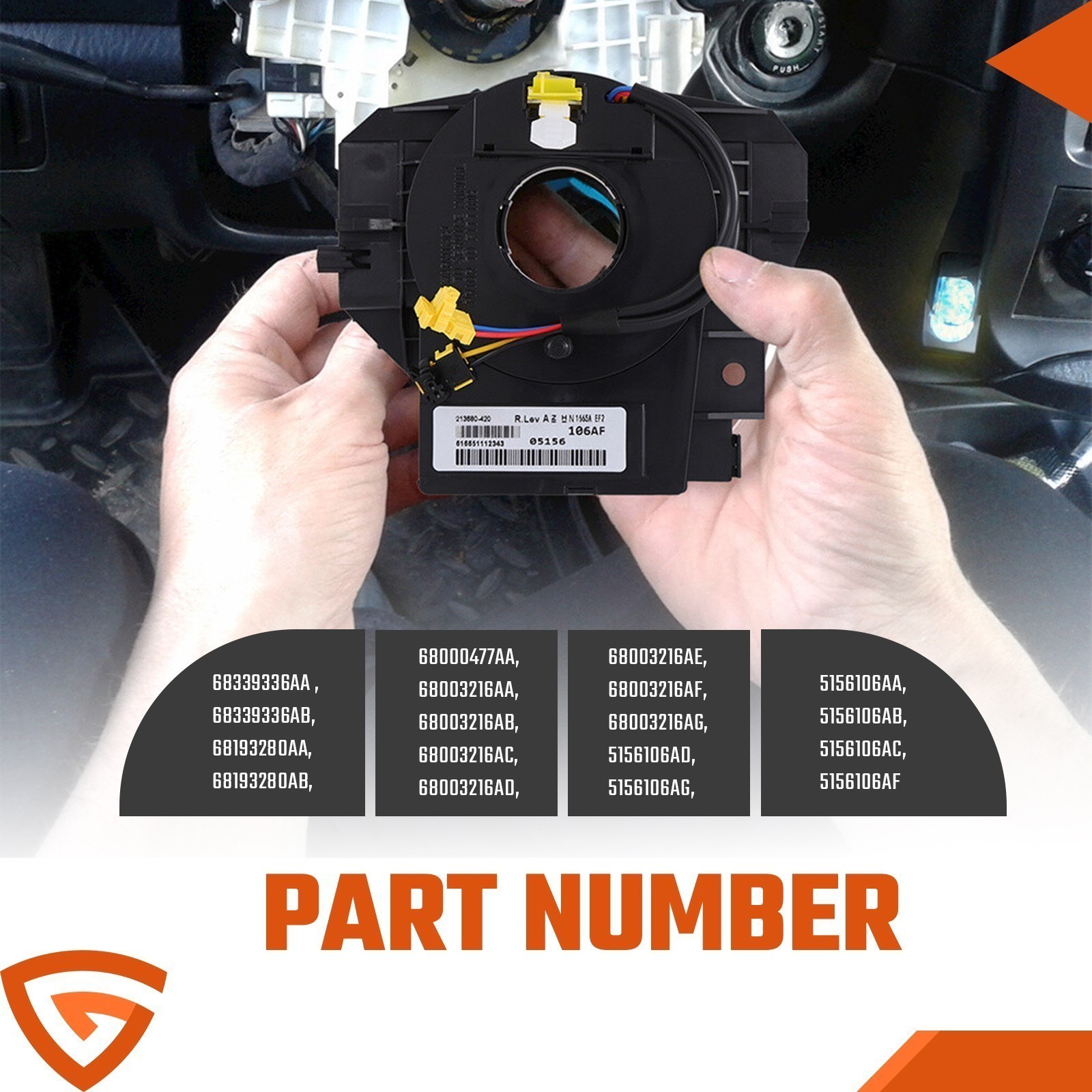 Steering Wheel Clock Spring with Angle Sensor For Jeep Wrangler JK 2007-2018