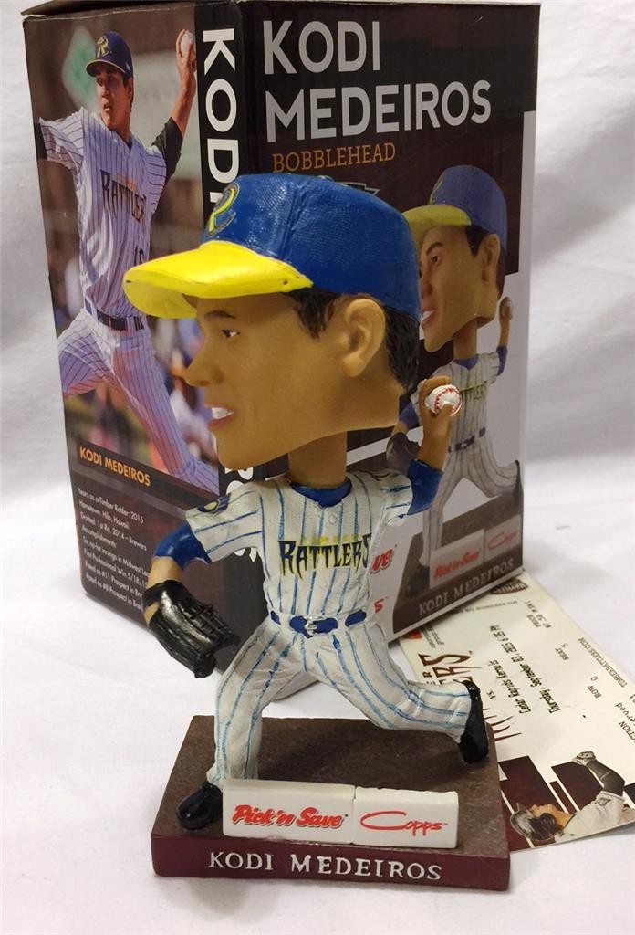 2015 TIMBER RATTLERS KODI MEDEIROS SGA BOBBLEHEAD BREWERS ~ NIB