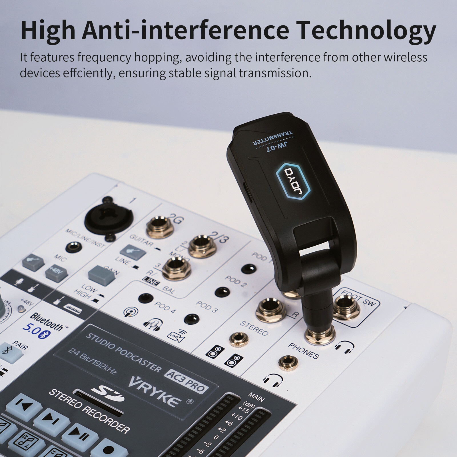 JOYO 2.4G Wireless in Ear Monitor System Auto Pairing Stereo Transmitter Receive