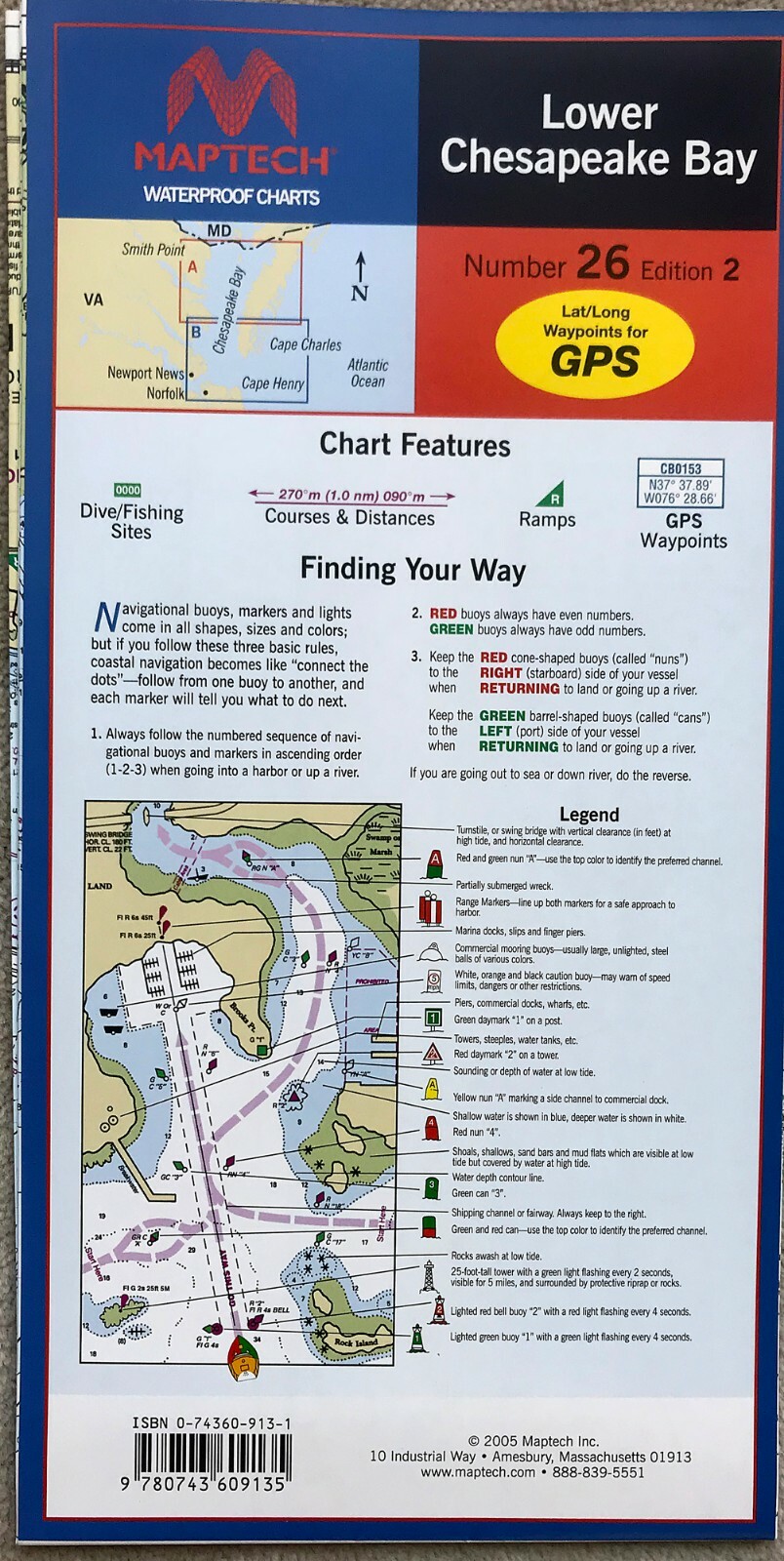 MAPTECH Waterproof Chart CHOOSE FROM OVER 50 maps NEW!