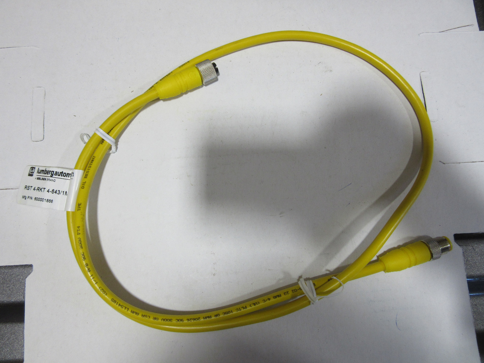 Lumbergautomation Belden RST 4-RKT 4-643/1M Cord Set 4-Pin P/N 600001888 NEW!!!