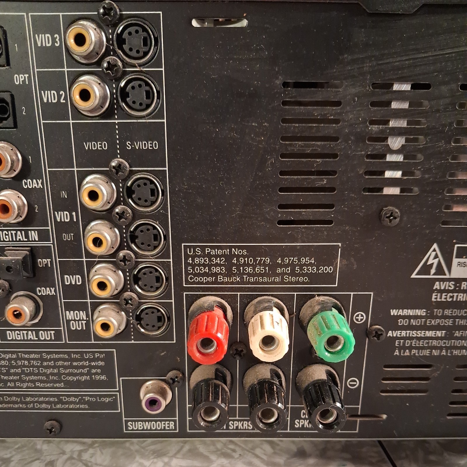 Harman Kardon AVR 120 AUDIO/VIDEO Receiver 200W - Untested As Is - Powers On
