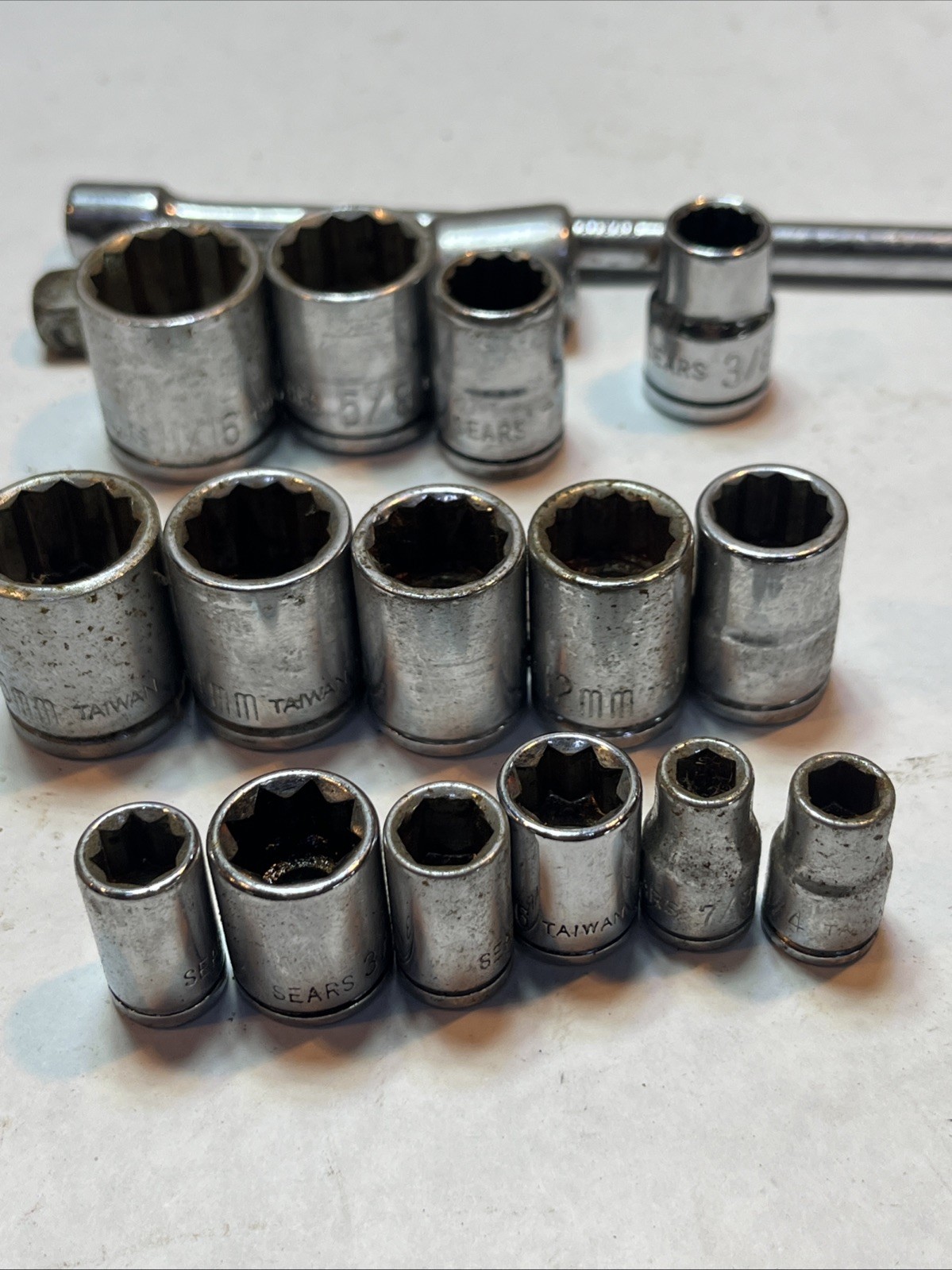 17 Sears Taiwan Socket Pieces Used Dirty
