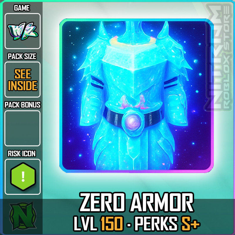 World Zero WZ - ZERO ARMOR - LVL 150 - S+ PERKS