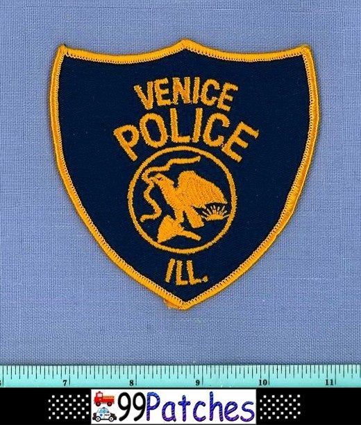 VENICE (Old Vintage) ILLINOIS Police Shoulder Patch CHEESECLOTH 1F