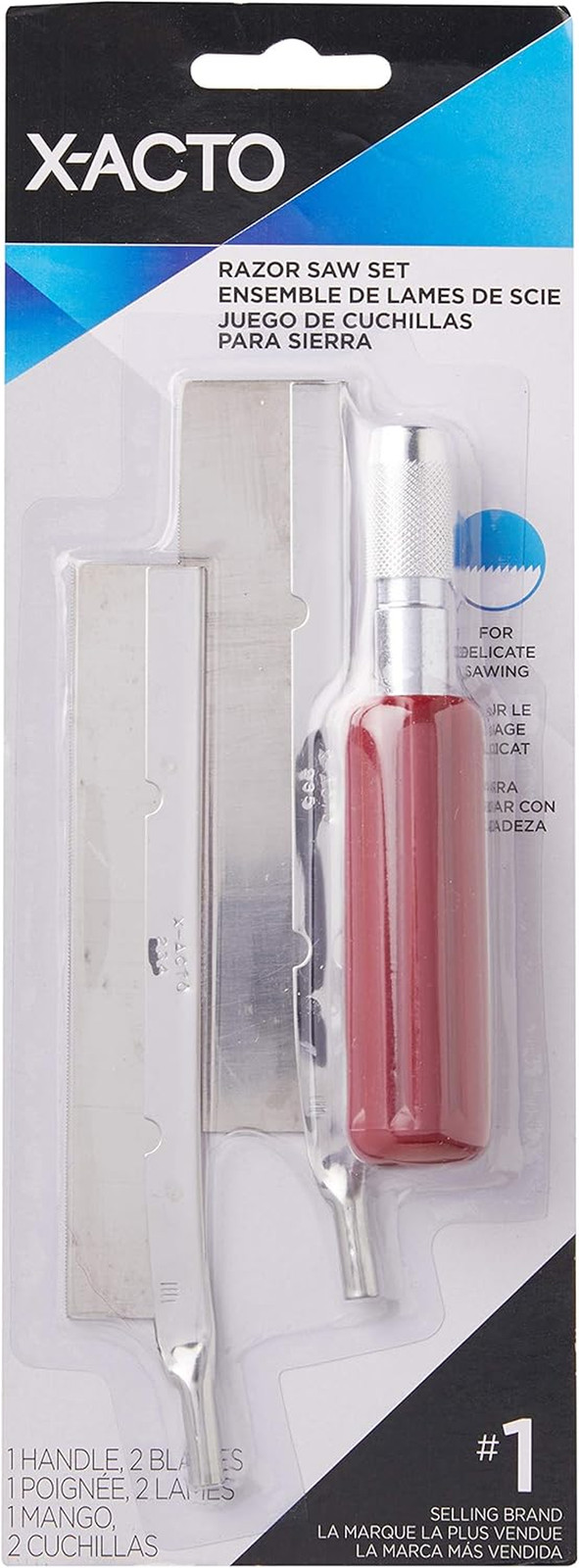 Precision Razor Saw Set, Includes 2 Blades - Cuts Metal, Balsa Wood, and Plastic