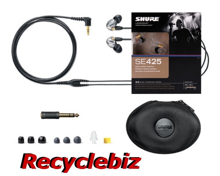 Shure SE425-CL Clear Earphones IEM Headphones Earbuds SE425 Free Shipping!