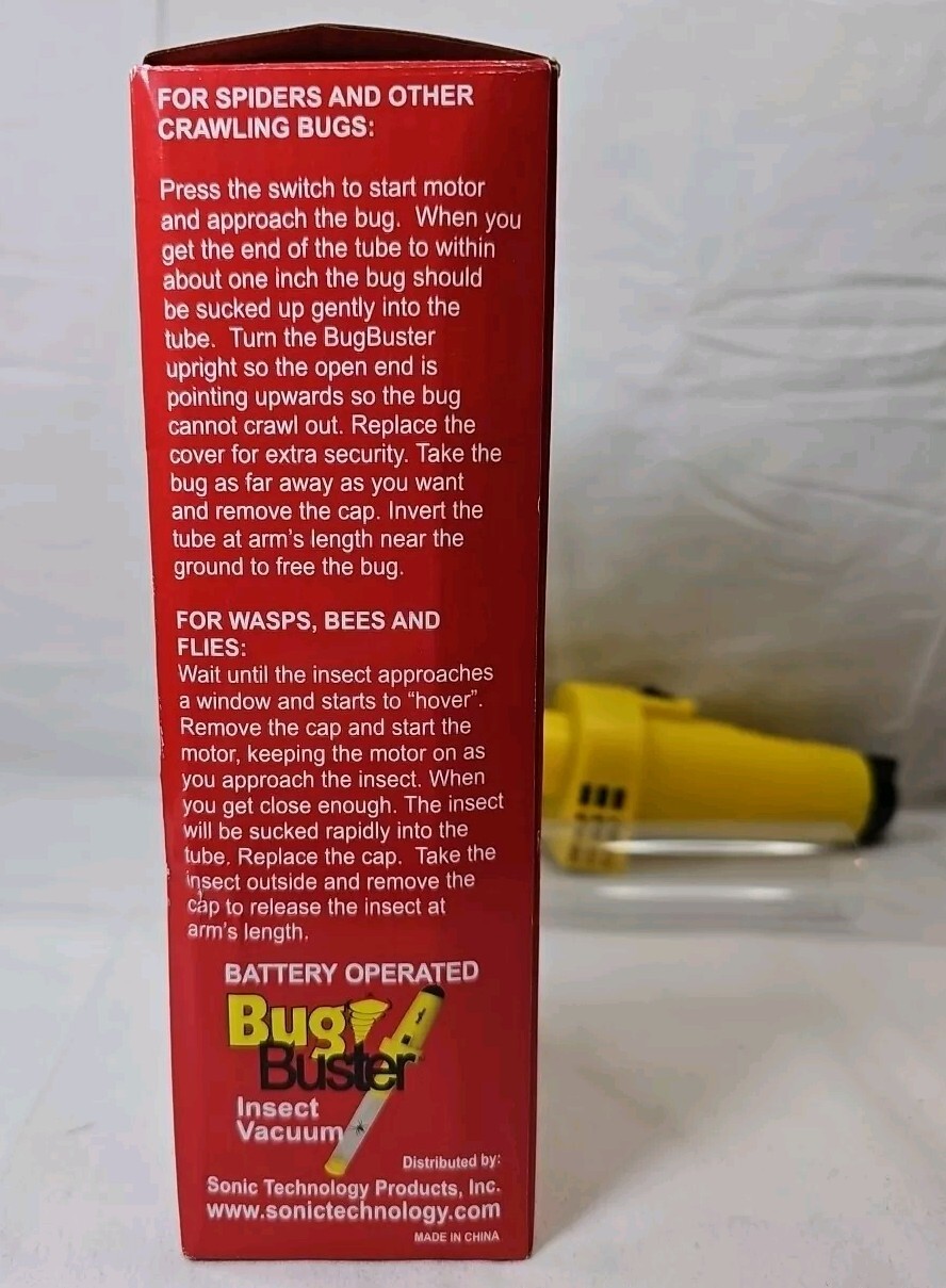 Sonic Technology Bug Buster, Battery Operated No Harm Bug Vac *Tested Working*!!