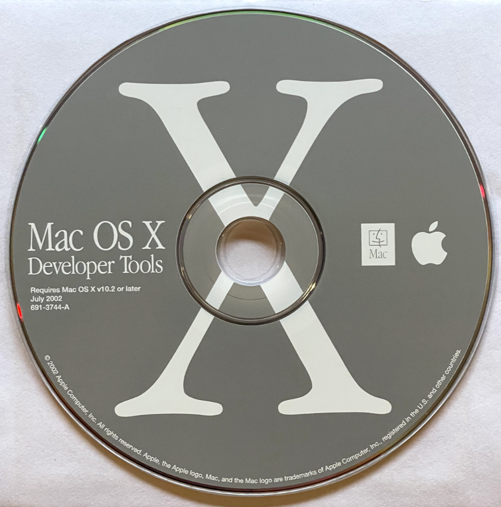 Apple Mac OS X Developer Tools CD for v10.2 or Later July 2002 691-3744-A
