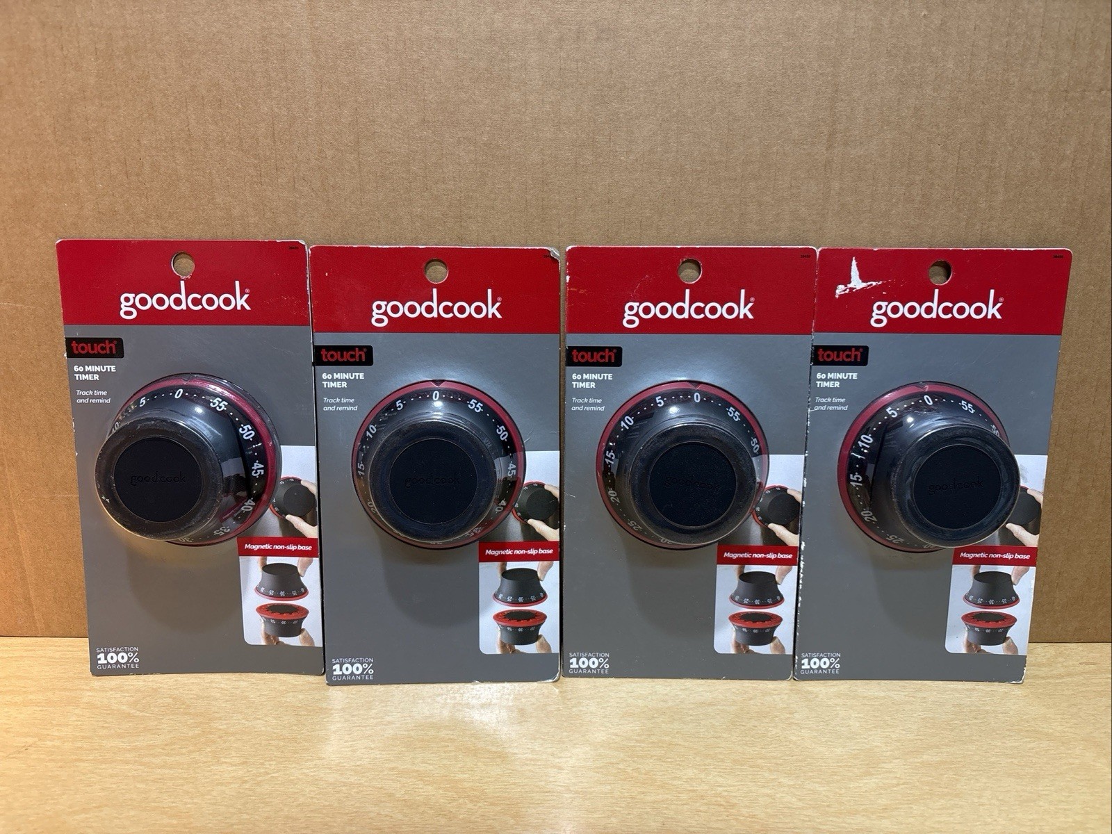 GoodCook Touch Magnetic Kitchen Timer 60-Minute — 4-Pack Bundle