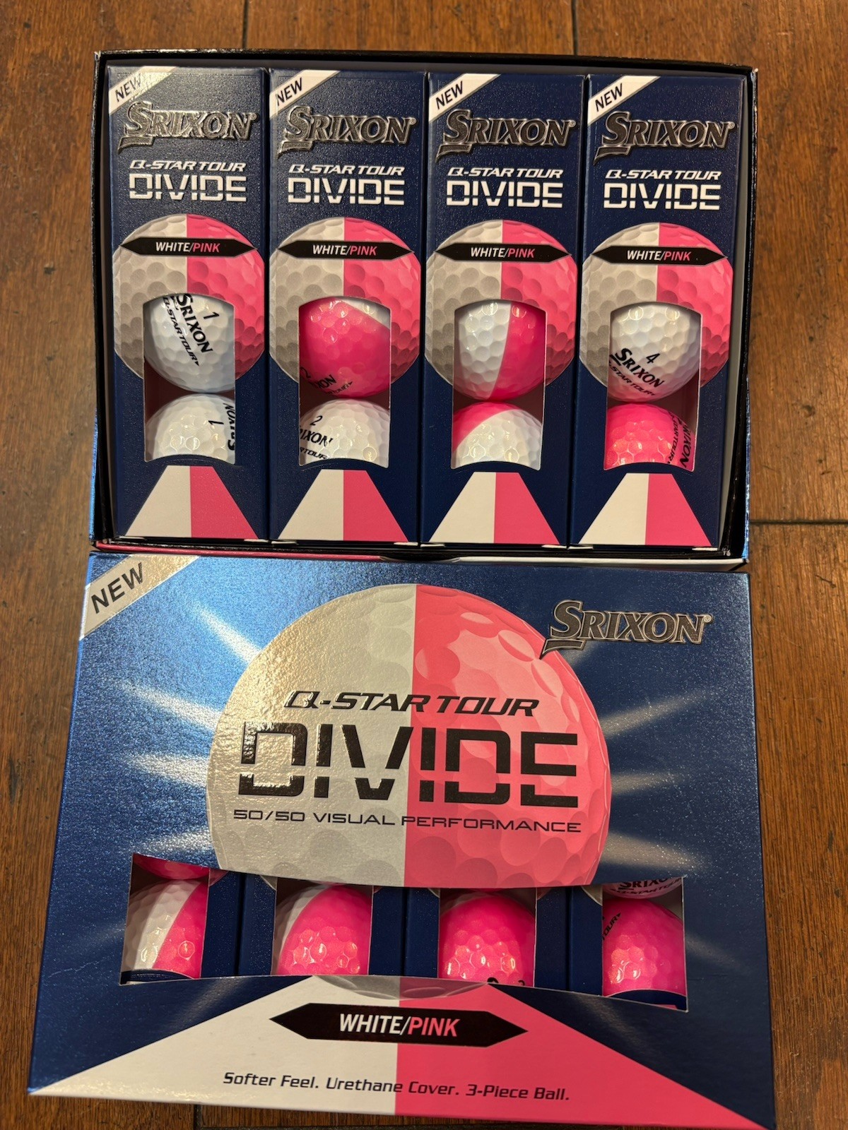 2 Dozen Srixon Q Star Tour Divide White / Pink