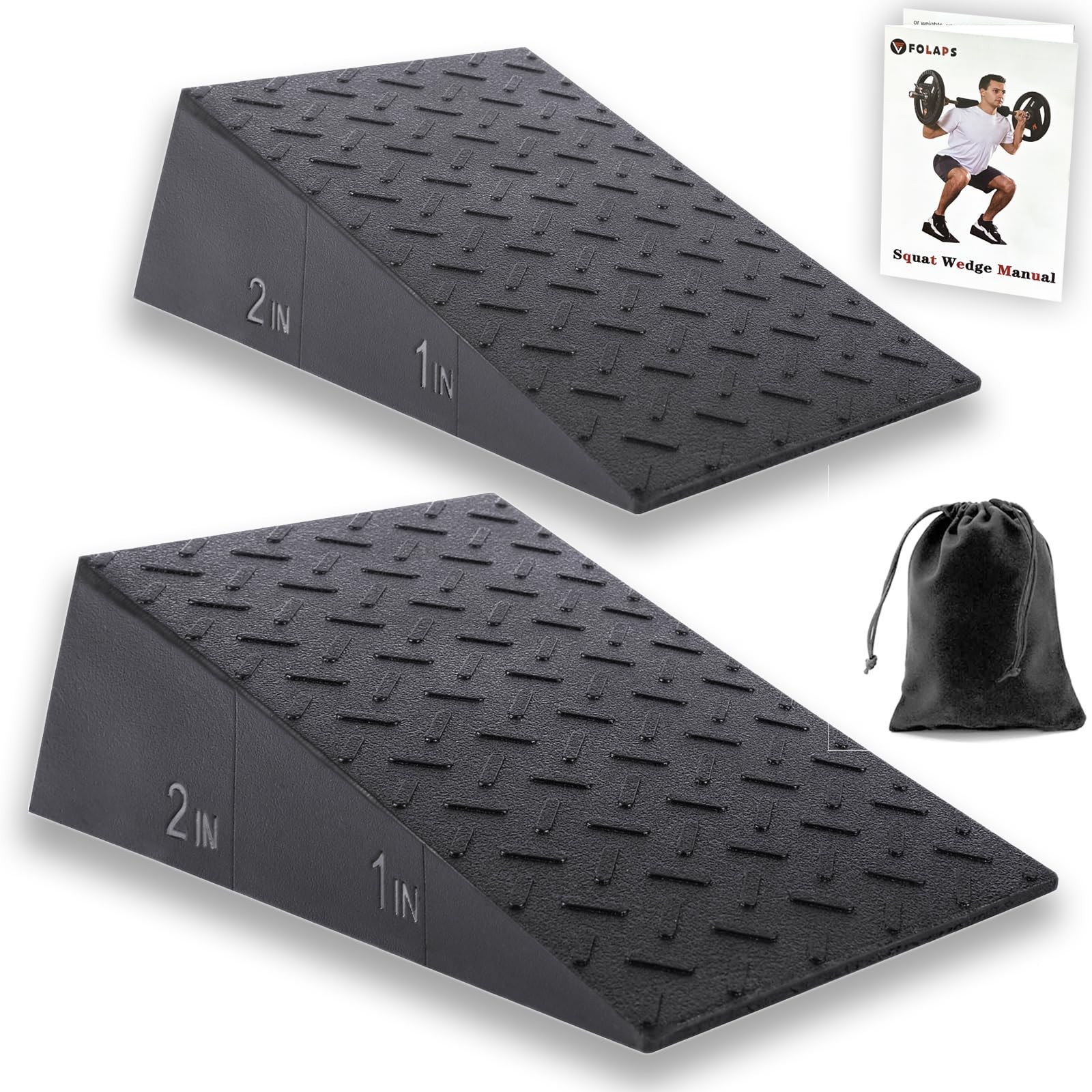 Squat Wedge Block with Guide for Heel Elevated Squat Weightlifting Slant Boar...