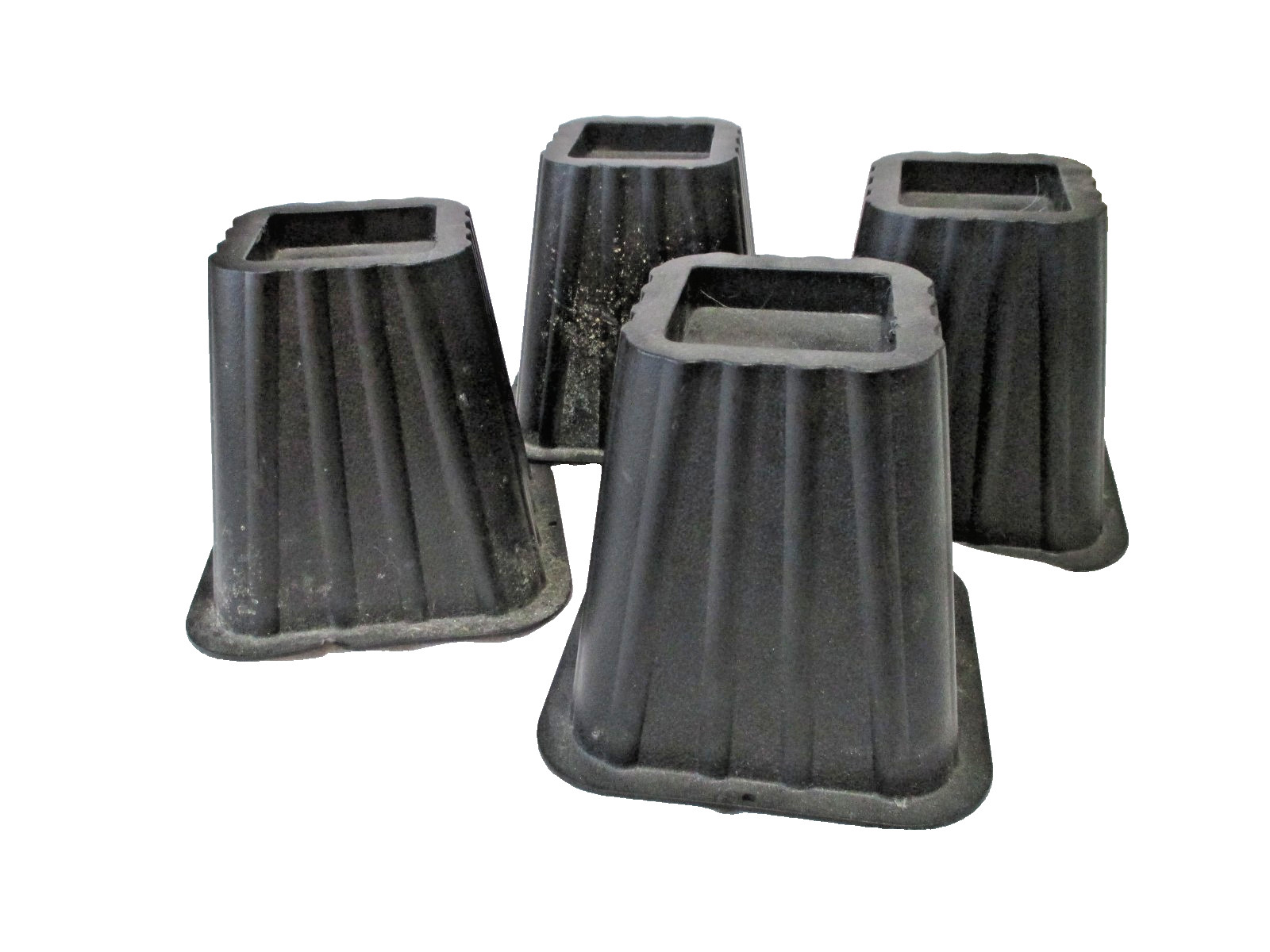 Set of 4 Heavy Duty BED RISERS~Furniture Lifts ~6" High~Black