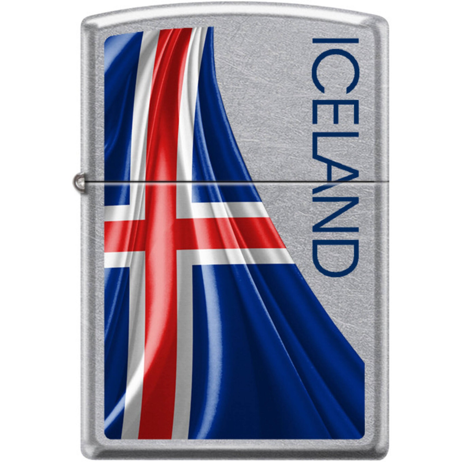 Zippo Windproof Pocket Lighter Iceland Flag Design Street Chrome Metal XC395