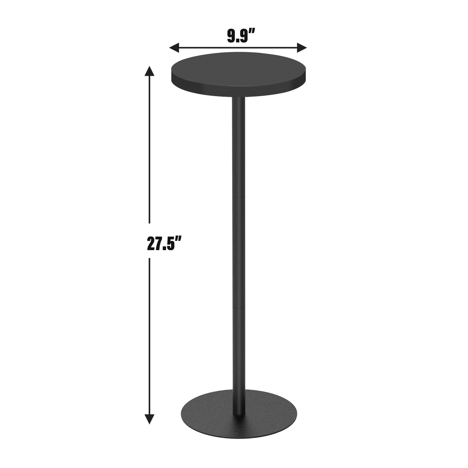 Tall Round Side Table Black Small End Table Beside Table Drink Table TB01BK065