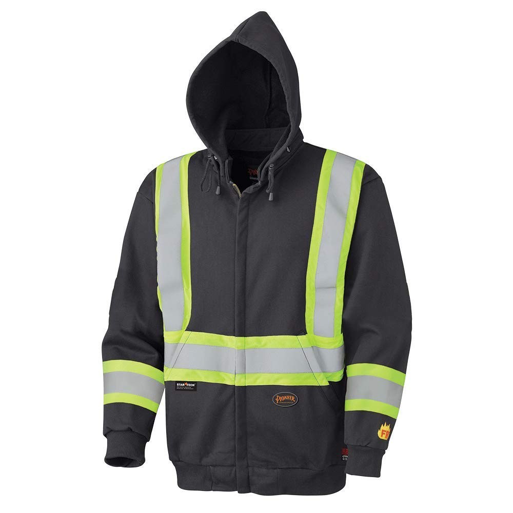 Pioneer Safety High Visibility Flame Resistant Safety Hoodie, 5XL V2570470U-5XL