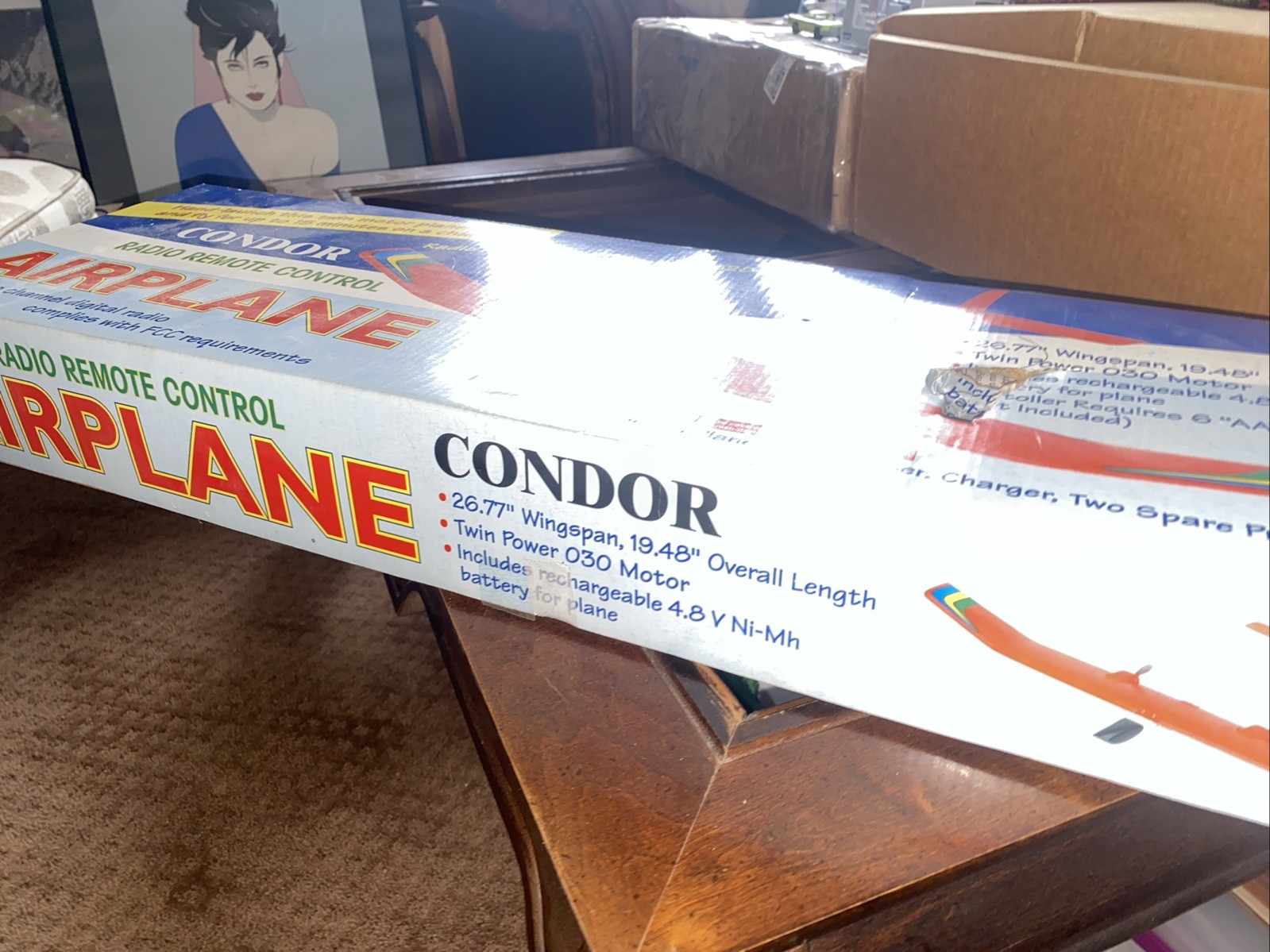 Condor Radio Remote Control Airplane, Model #92912  New Open Box 26”x19”