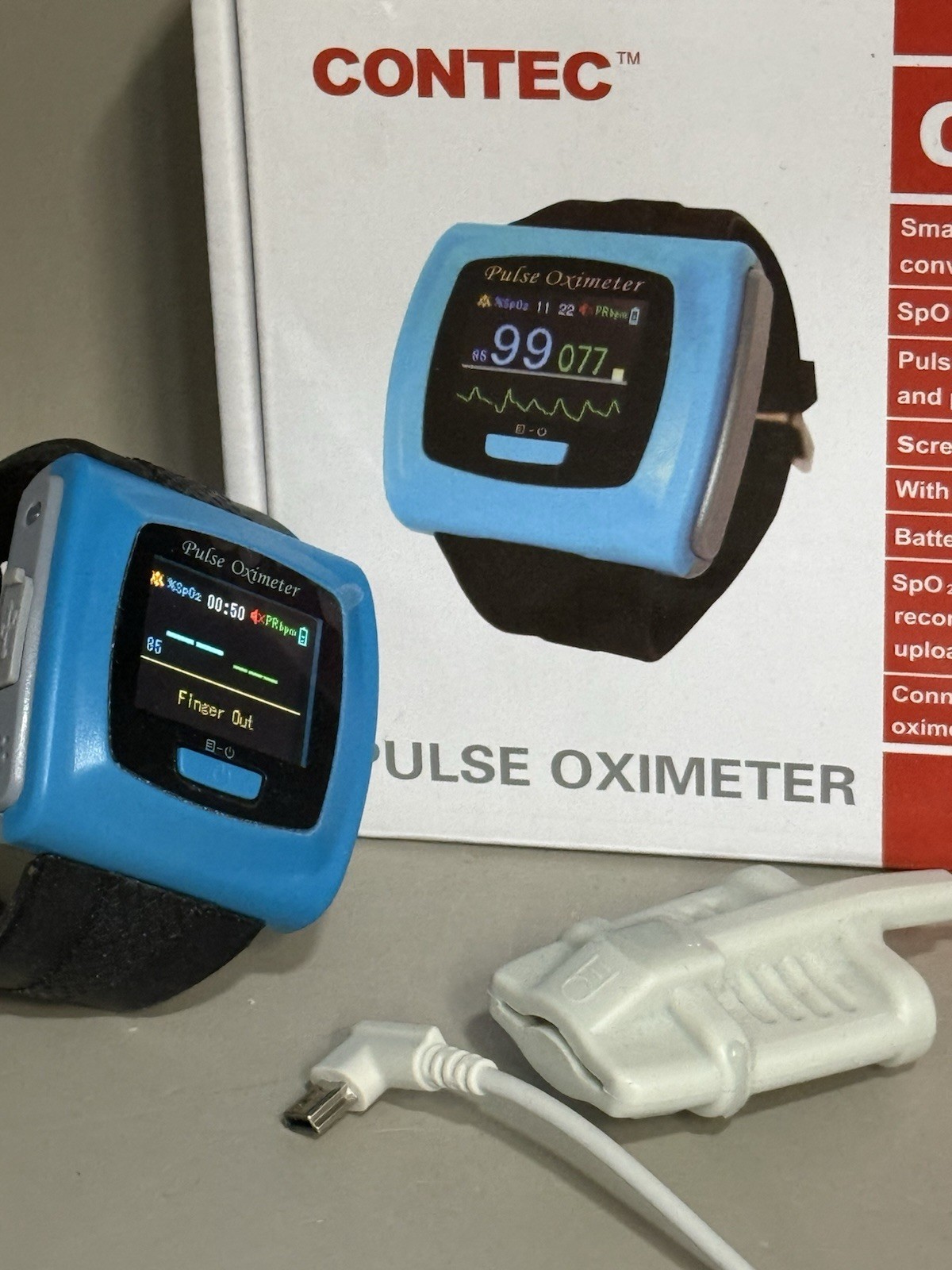 CONTEC CE FDA Wrist Pulse oximeter spo2 PR blood  Oxygen adult probe CMS50F