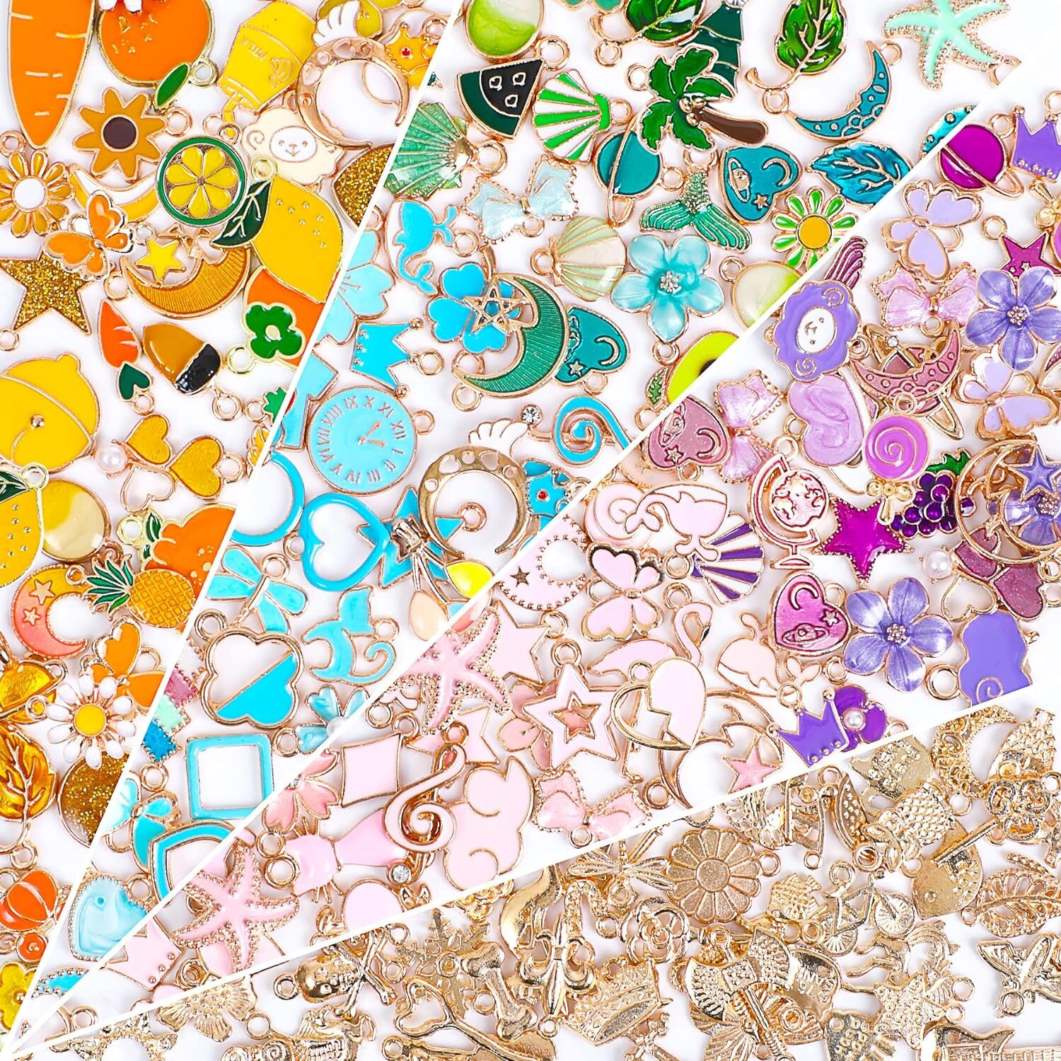 SANNIX 200Pcs Bracelet Charms for Jewelry Making Wholesale Bulk Multicolored