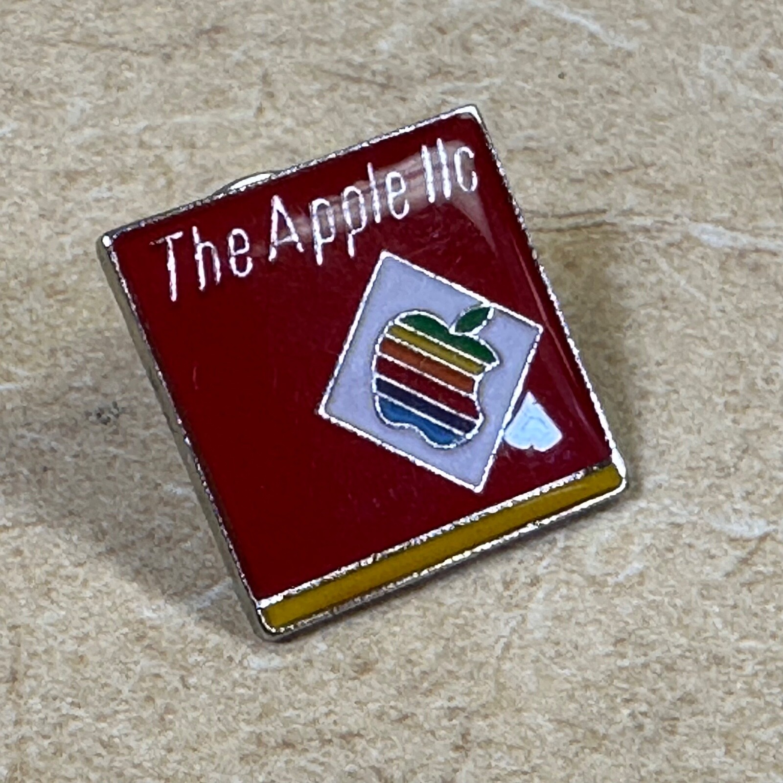 RARE PIN: Apple IIc red/yellow pin - authentic vintage from Apple Computer