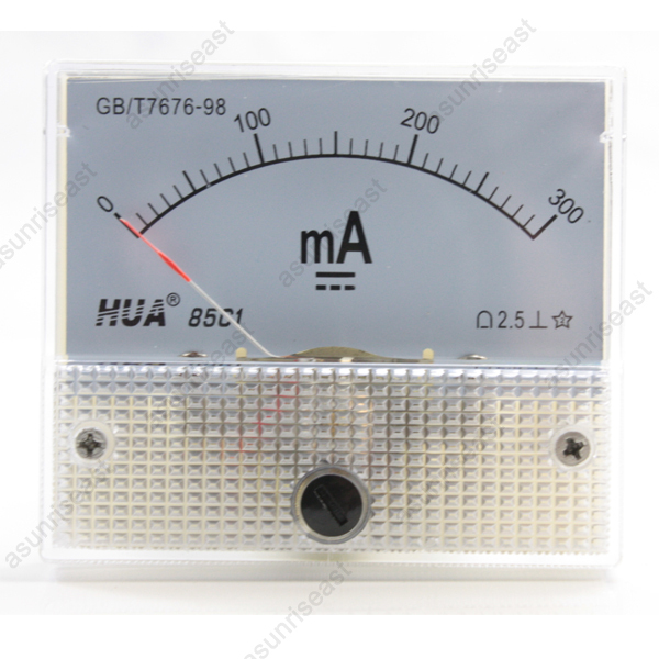 DC 300mA Analog Panel AMP Current Meter Ammeter Gauge 85C1 White 0-300mA DC