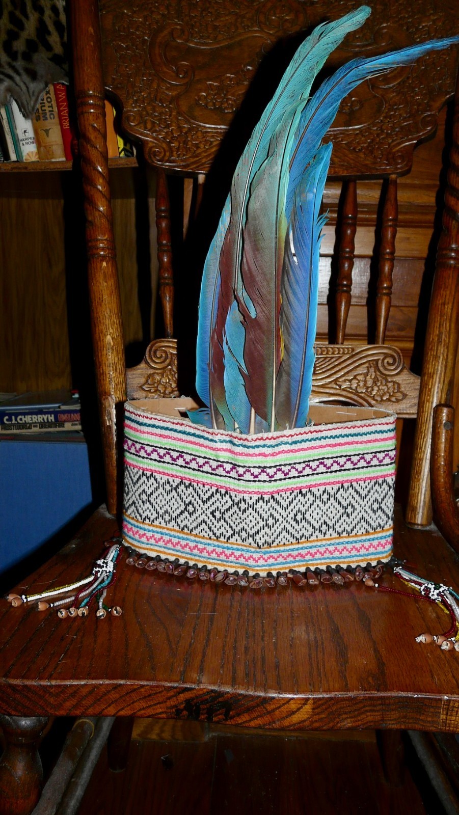 SHIPIBO PERU AMAZON INDIAN HEADDRESS