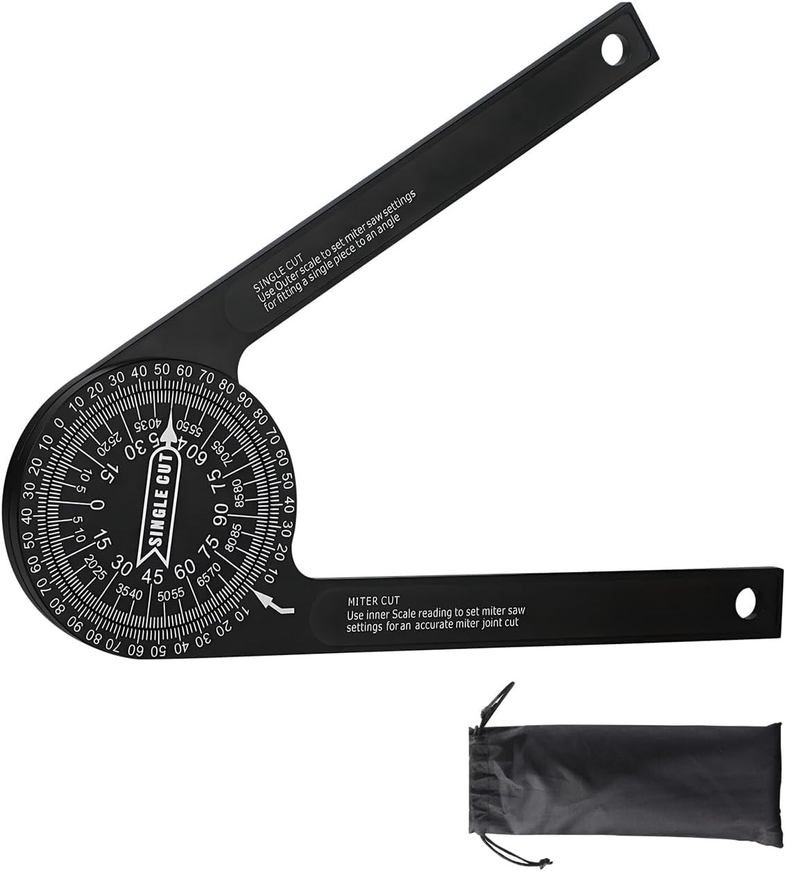 7-Inch Aluminum Miter Saw Protractor Angle Finder - Measuring Tool with Multi...