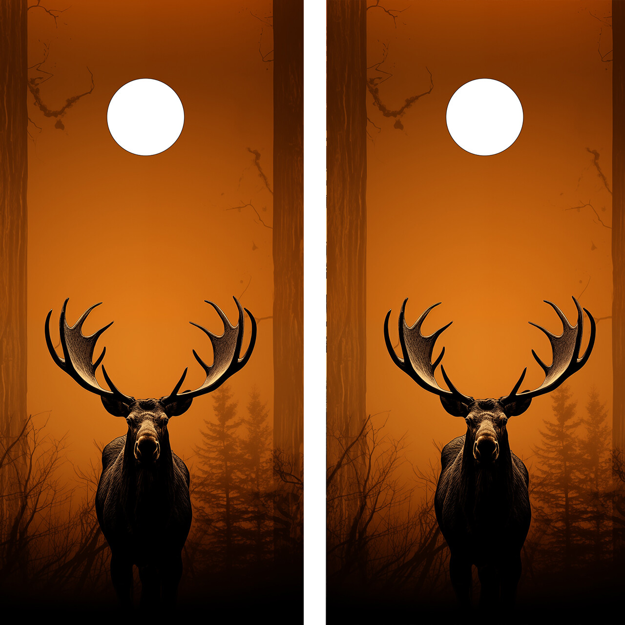 WATERPROOF & FADEPROOF Cornhole Board Wraps Wild Moose  / 3M Laminated