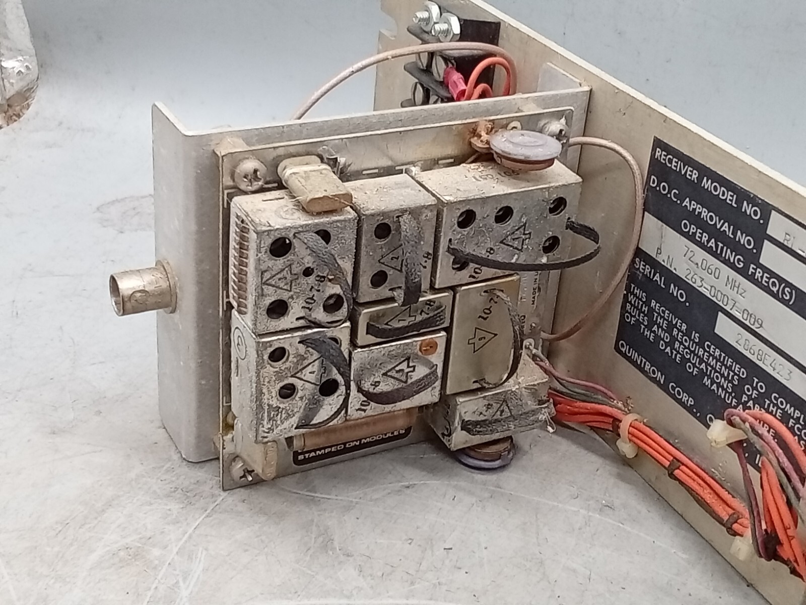 QUINTRON CORP MODEL - 037 LINK RECERVER 72.060 MHZ