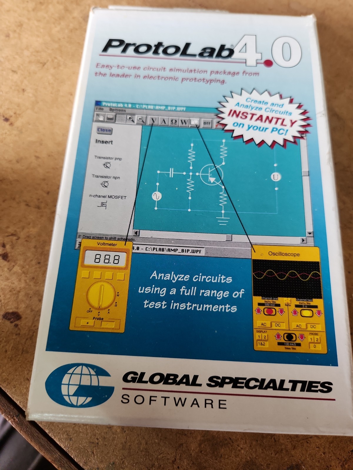 Global Specialties Software Protolab 4.0 Circuit Simulation Electronic Prototype