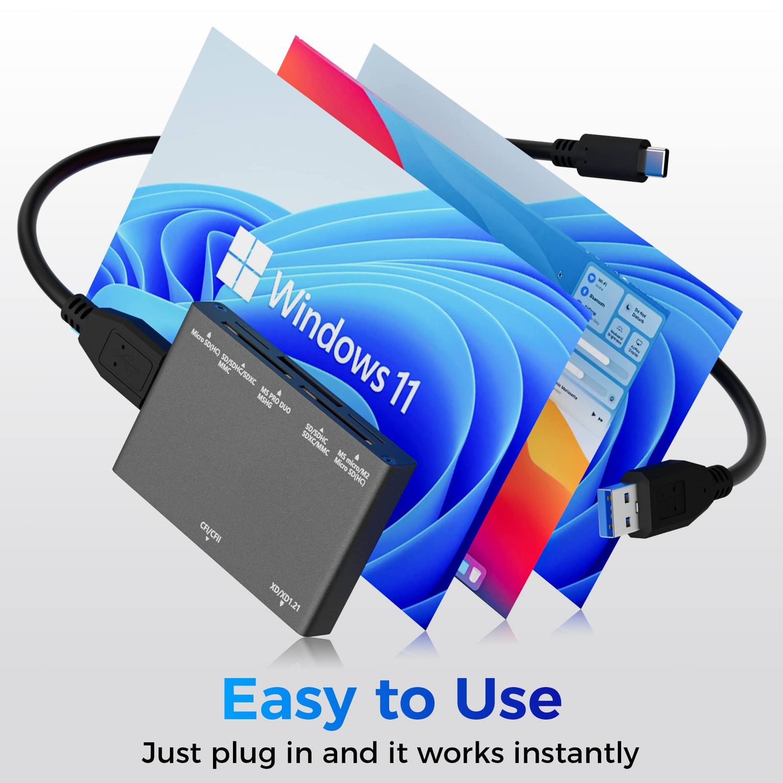 7-in-1 Multi Memory Card Reader, USB 3.0 SD Card Reader Writer(5Gbps) Read 7 ...