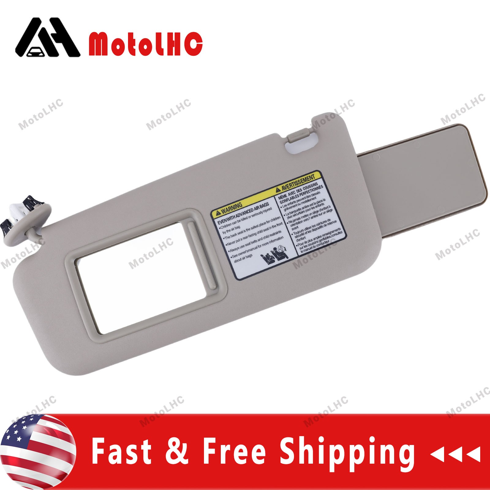 Beige Left Driver Sun Visor with Mirror For Toyota RAV4 2006-2013 74320-42501-A1