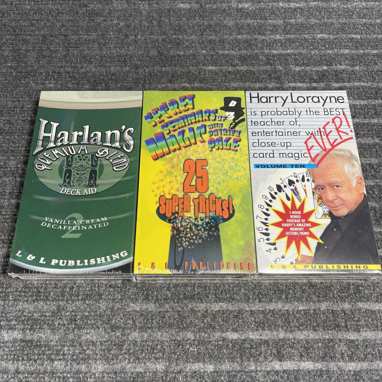 L&L Publishing Harlan's Blend Patrick Page Super Tricks Harry Lorayne Magic VHS