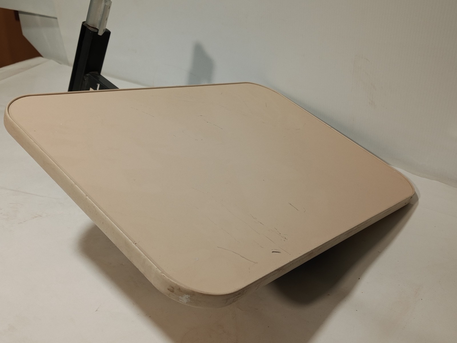 Unbranded Adjustable Overbed Table Tray Beige Laminate Top 50 Lb Capacity