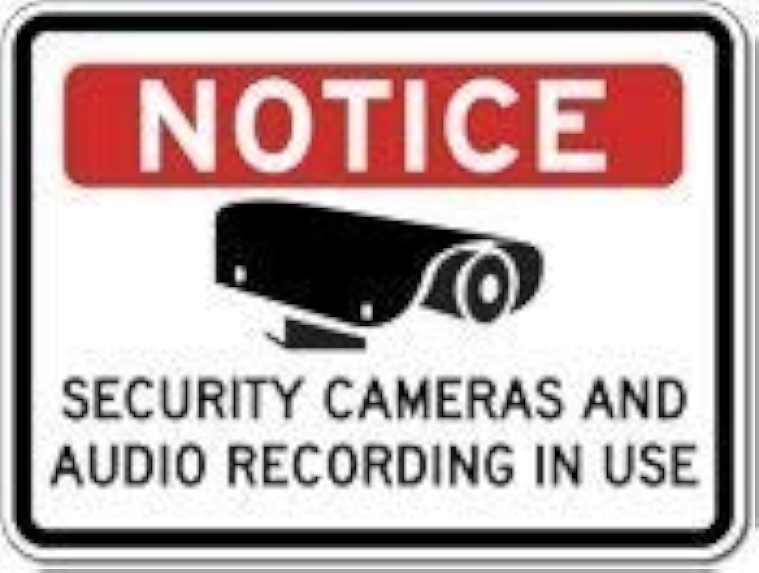 Metal Sign - Aluminum Security Camera & Audio Recording Sign for Indoor & Outdoo