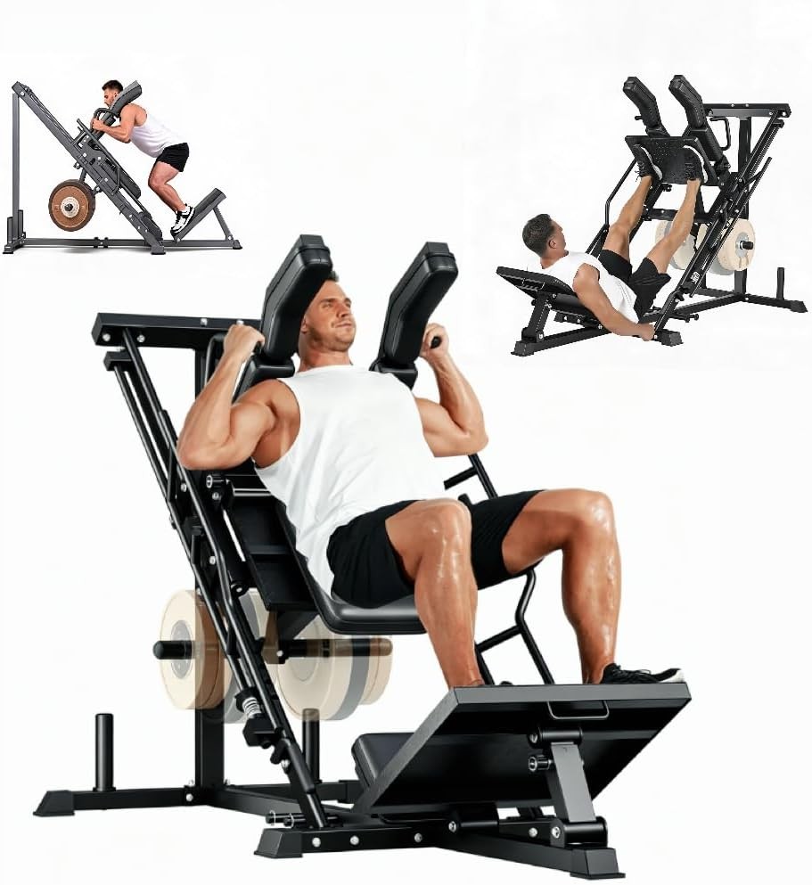 3 in 1 Leg Press Hack Squat Machine, Adjustable Leg Press Machine for Home Gym
