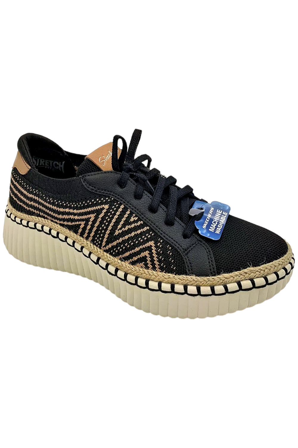 Skechers Women's Wilshire Blvd Lace-Up Sneaker Bellevue Black